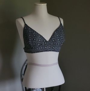 Old Navy Black Tile-Print Bikini Top